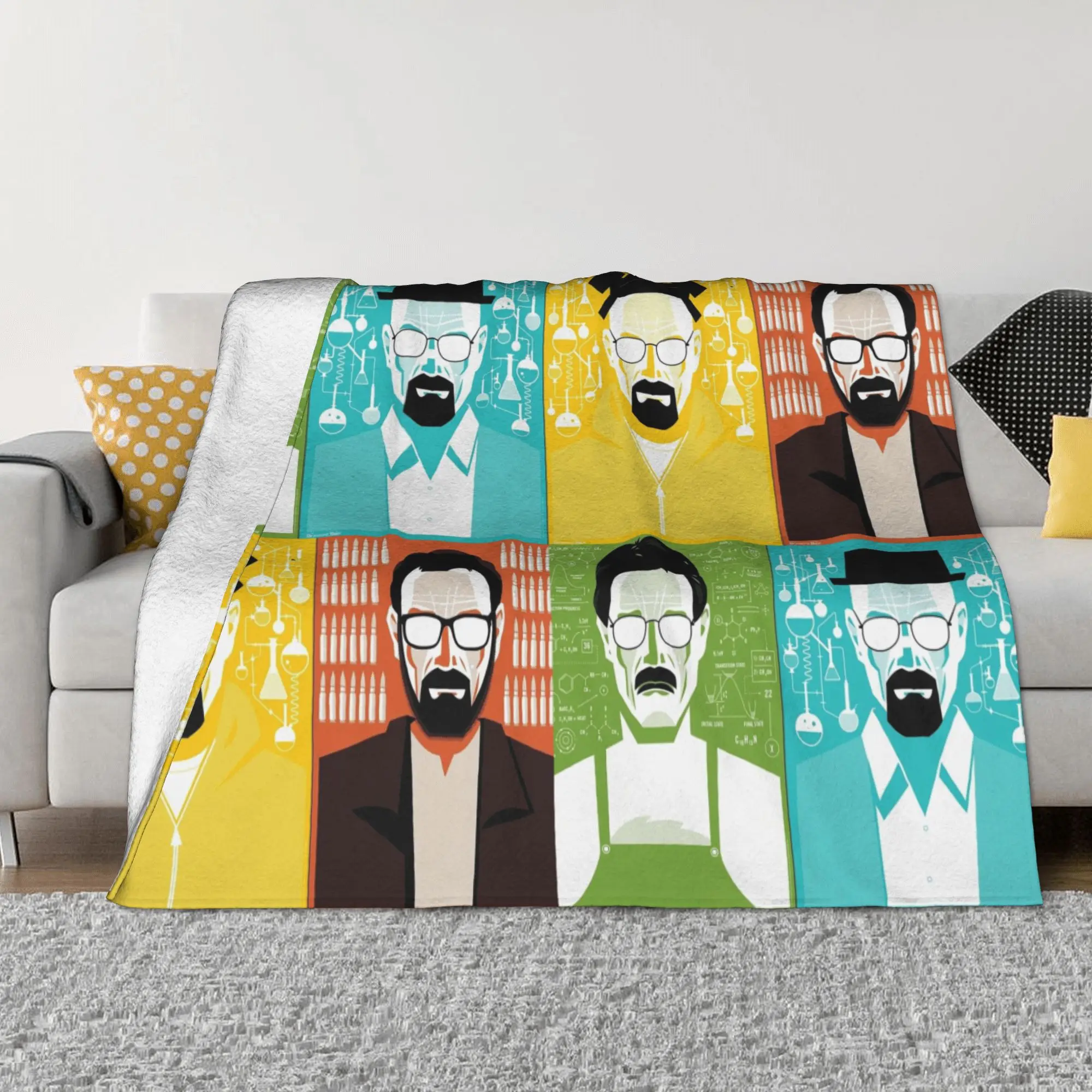 Chemistry Heisenberg Flannel Blanket Breaking Bad Mike Hank Walter White Jesse Throw Blankets for Home 200x150cm Rug Piece