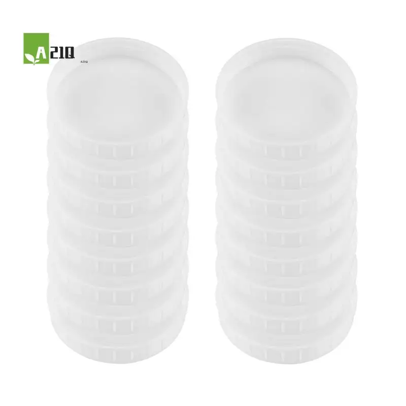 

A21Q -16 Pack Wide Mouth Jar Lids,Plastic Storage Caps For Canning Jars,Leak-Proof And Anti-Scratch Resistant Surface