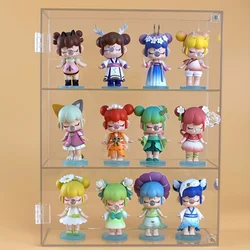 Clear Acrylic Display Case  3 Layer Desktop Storage Box Cabinet Organizer for storing lipstick, perfume and cosmetics，Anime Doll
