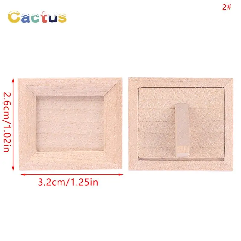 1Pc 1/12 Dollhouse Miniature Wood Photo Frame Simulation Furniture Model Accessories Doll House Decoration