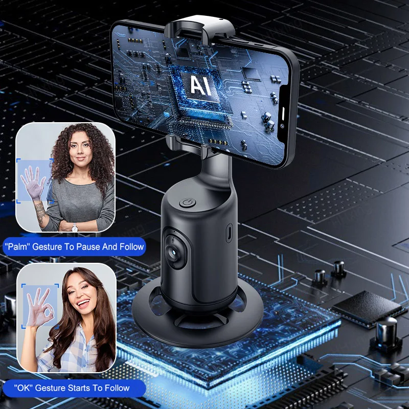 Imagem -03 - Rastreamento Automático Inteligente Tiro Robô Câmeraman 360 Rosto Telefone Holde ai Tiro Selfie Vara Cardan Estabilizador para Vlog Vídeo ao Vivo