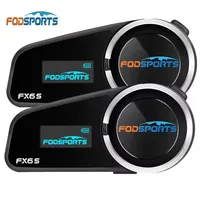 2 pieces 6Riders Fodsports FX6s 1km Motorcycle Helmet Headphone Helmet Intercom Equipped LCD display screen Motorcycle Intercom