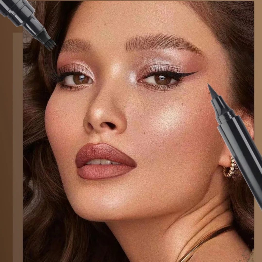 アイブロウペン - アイブロウペンシル マジカル 2-in-1 アイブロウペンシル 女性用 4本爪チップ付き