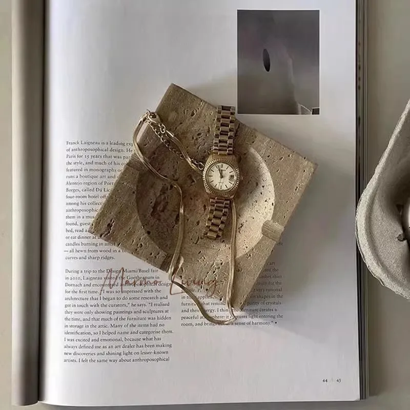 

French silent wind natural marble tray designer model room villa storage decoration desktop aromatherapy tray