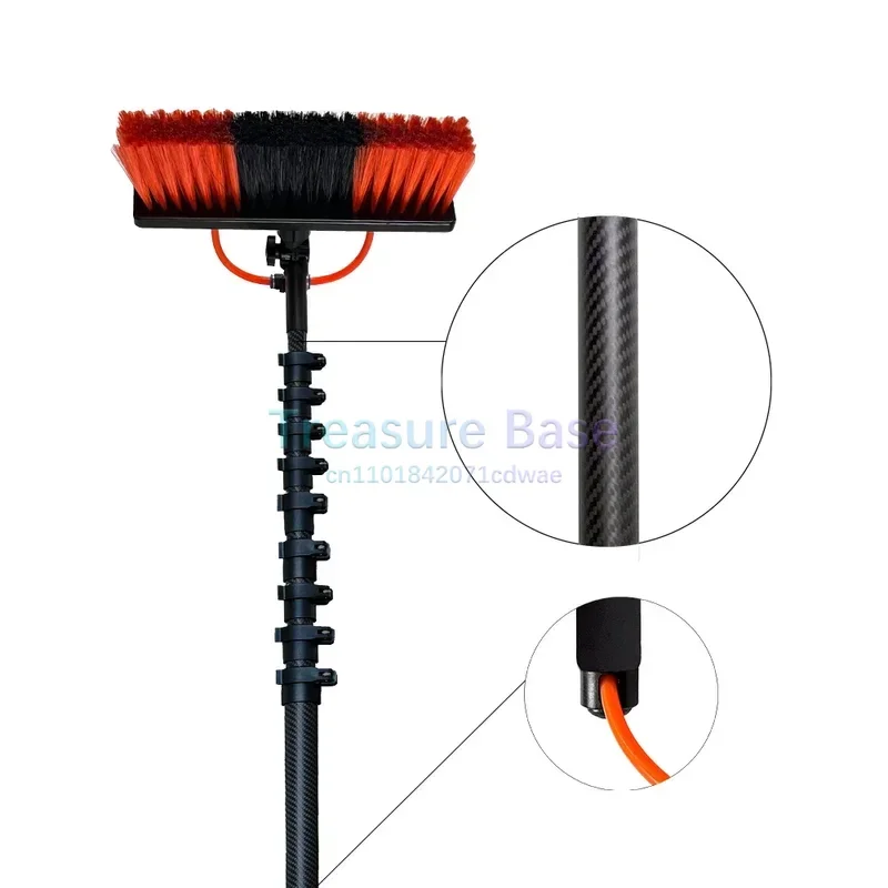 

40FT Carbon Fiber Telescopic Poles Water Fed Pole Solar Panel Window Cleaning With Brush