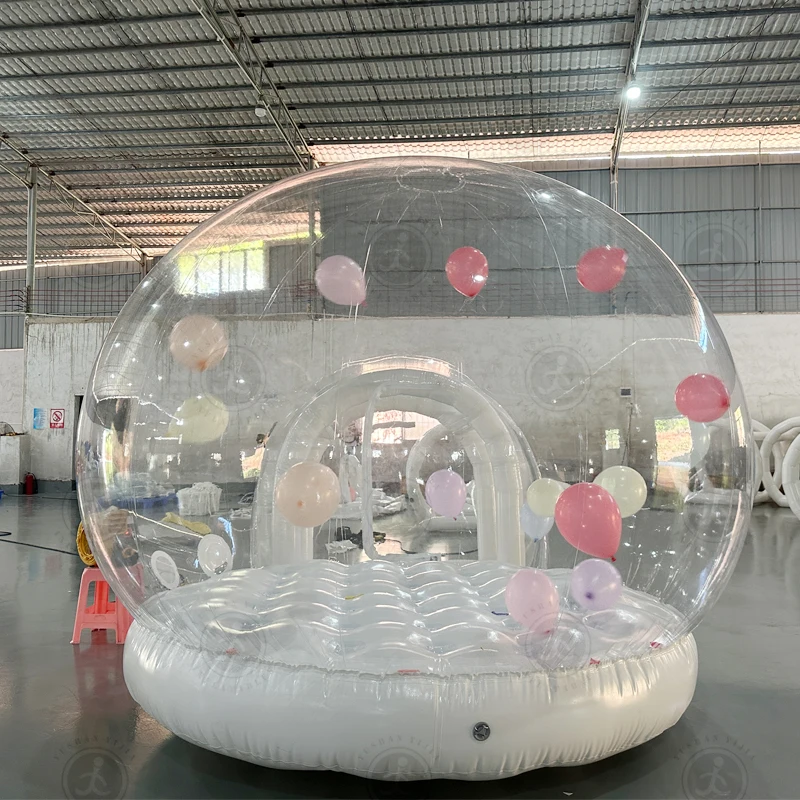 10FT Inflatable Air Soft Bubble Bounce with Bouncey. Kids Balloon House Jumping Castle with Blower for Outdoor Camping