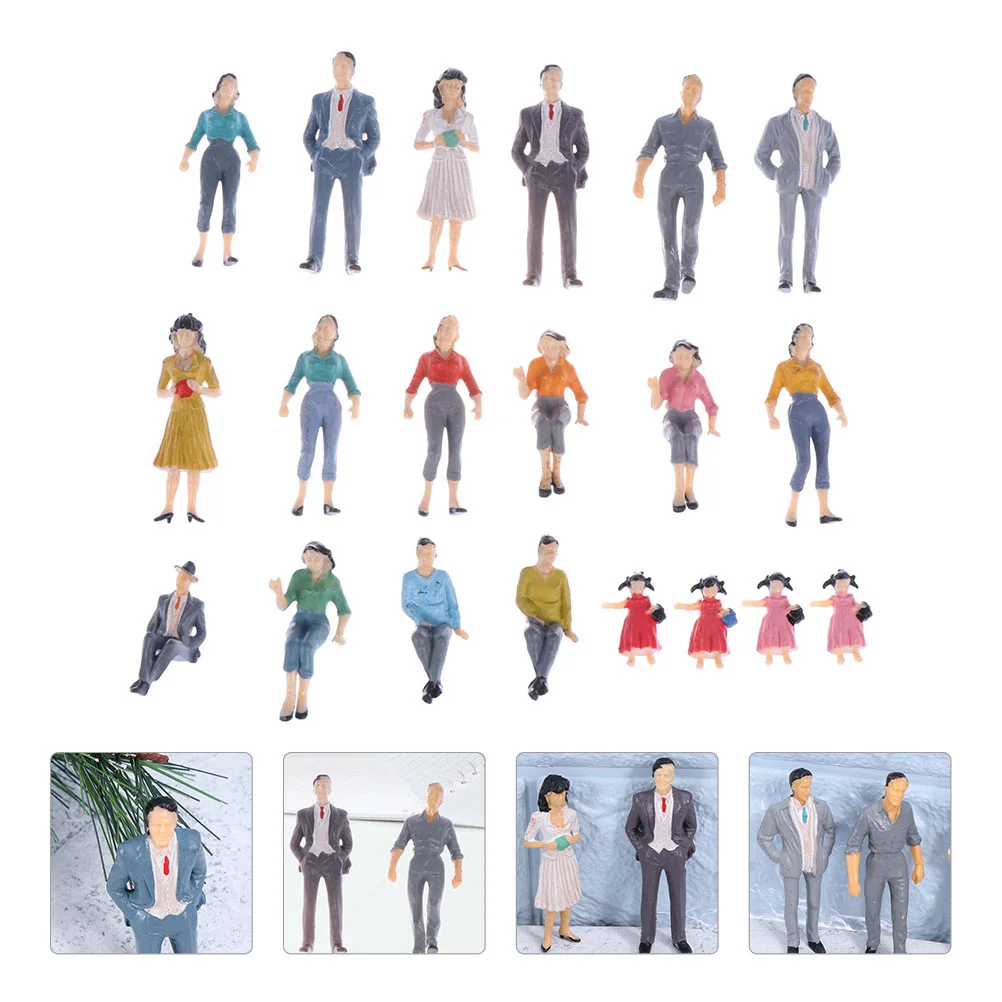 30 PCS Model Man Models Scale People Figures Miniature Plastic Painted Plastic Figurines