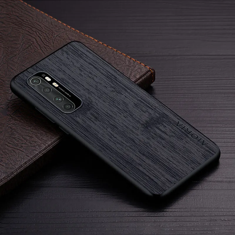 Case for Xiaomi Mi Note 10 Lite Pro 5G funda bamboo wood pattern Leather cover Luxury coque for xiaomi mi note 10 lite case capa
