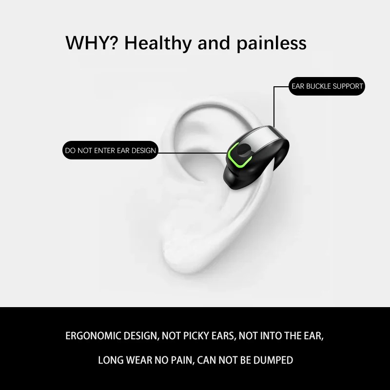 Bone Conduction 5.3 Wireless Bluetooth Headset Talking Clip-on Headset Long Time Wear Without Pain Ultra Long Battery Life