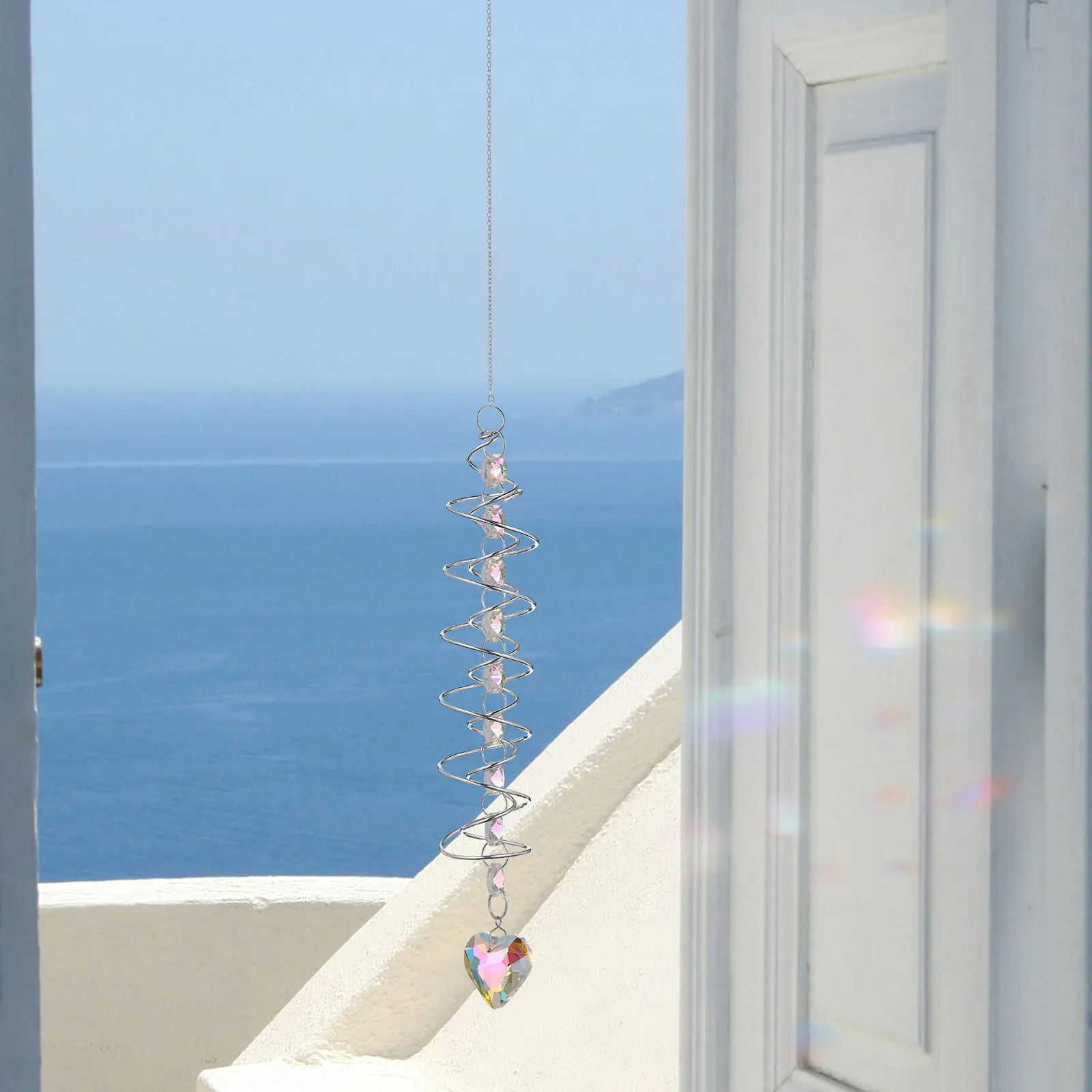 Heart Shaped Sun Catcher Hanging Prism Ornament for Window Garden Car Balcony Home Decorative Pendant Sun Catcher Hanging
