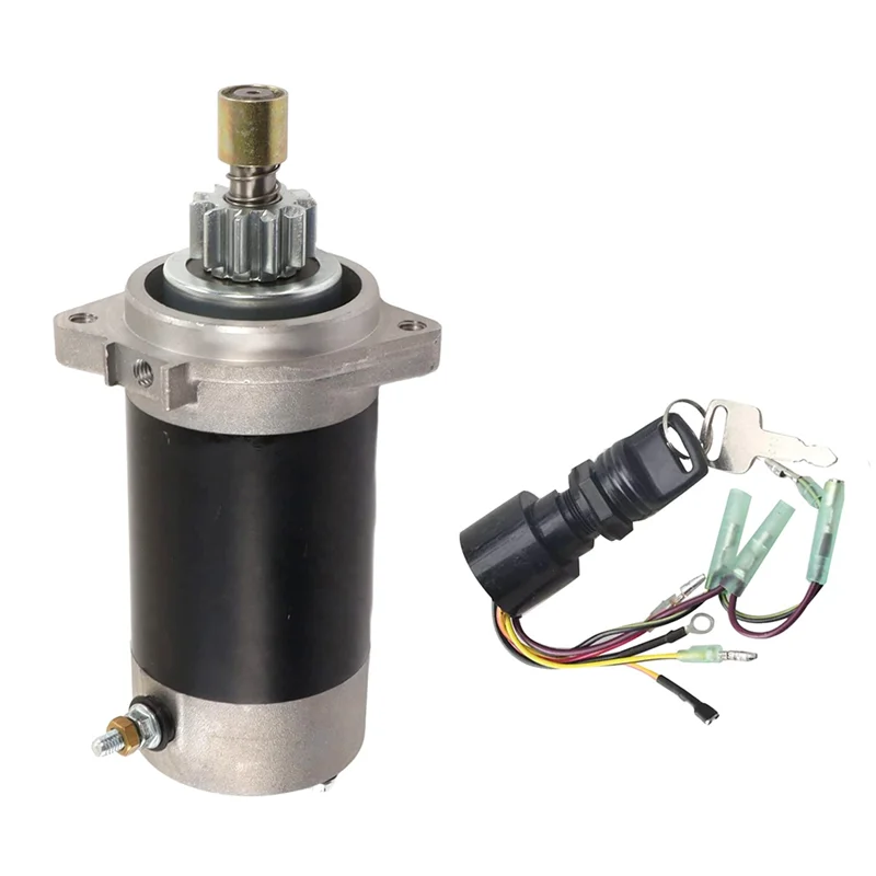 

【Price Drop !!】 50-814980M 87-88107A5 Boat Outboard Engine Starter Motor+Ignition Switch Kit For Mercury Marine 25HP 30HP 40HP 5