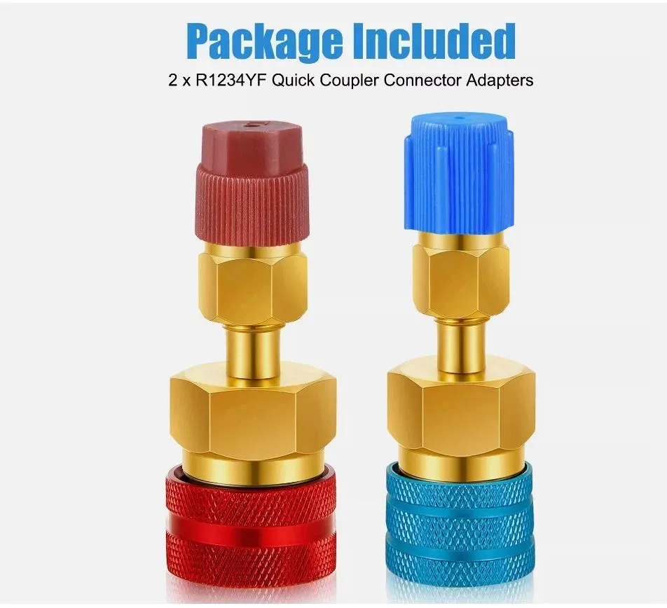 طقم محول R1234YF إلى R134A قارنات توصيل سريعة تحويل جانبي Hi/Lo يناسب سيارة A/C #5