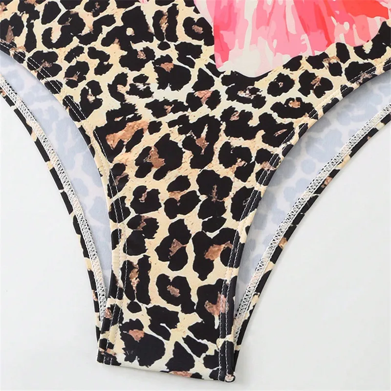 ليوبارد زهرة طباعة ملابس السباحة الإناث قطعة واحدة مثير ملابس السباحة النساء 2026 سليم ثوب السباحة البطن التحكم ملابس سباحة السباحون #4