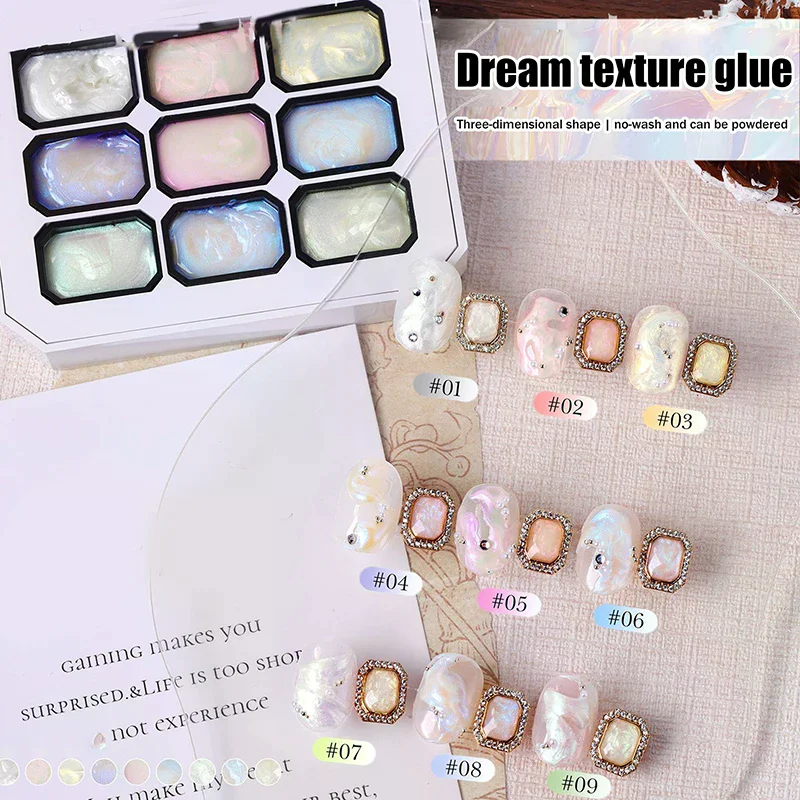 9 Colors Painting Gel Drawing Gel Palette French Ombre Gel Nail Polish UV Gel Salon Holographic Manicure Female Nail Art Tool