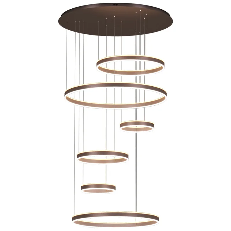 

Villa chandelier, living room, high sense, light modern, simple and light luxury, hall, duplex building, empty space