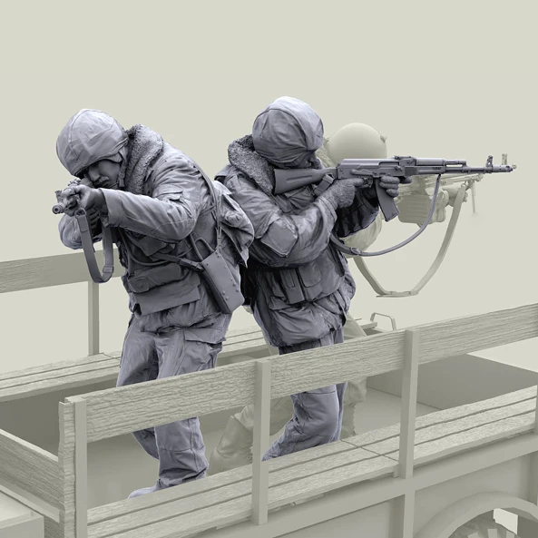 

1/35 наборы моделей солдата из смолы, фигурка бесцветная и самособранная (3 солдаты) A-2193