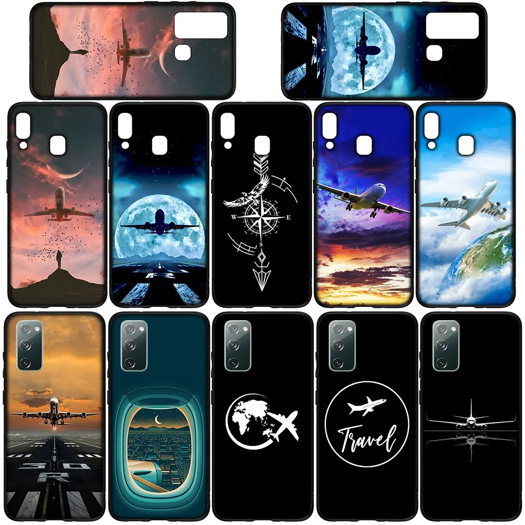 Airplane Plane Fly Travel Aircraft Cover Phone for Samsung Galaxy S21 S20 Fe S23 S22 Ultra S8 Plus A71 A12 A13 A21S S7 Case