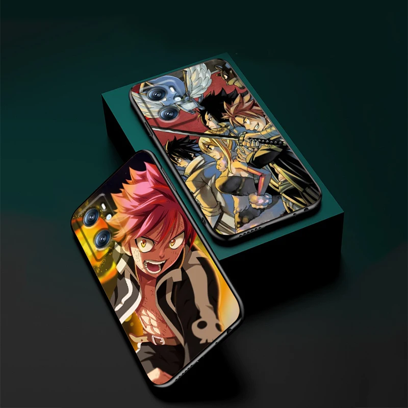 F-FAIRY T-TAIL Anime Cool For OPPO Find X6 X5 X3 A54S A5 A94 A16 A53S A57 A74 A72 A98 A78 A96 A9 5G Black Soft Phone Case