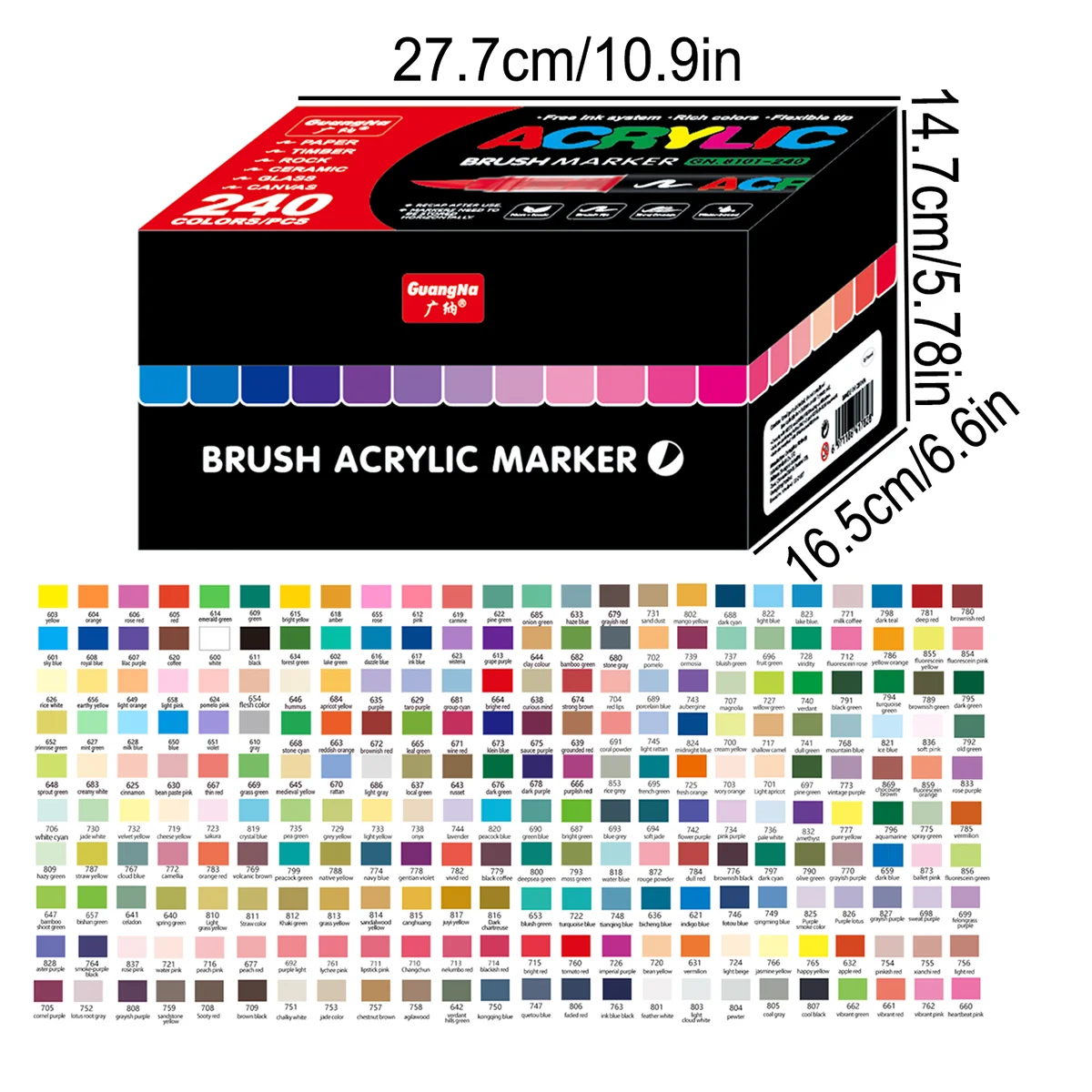 12-288 kleuren/doos Markeerset met kerstthema - Zachte punt Rechte vloeibare acrylstiften voor doe-het-zelf-vakantie Doodle Art Painting