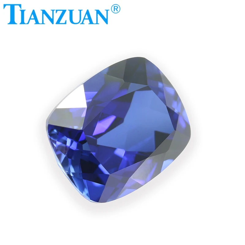 Synthetic Sapphire Antique Cushion Shape Natural Cut Blue Color Artificial Corundum Clear Loose Stone for Jewelry Making