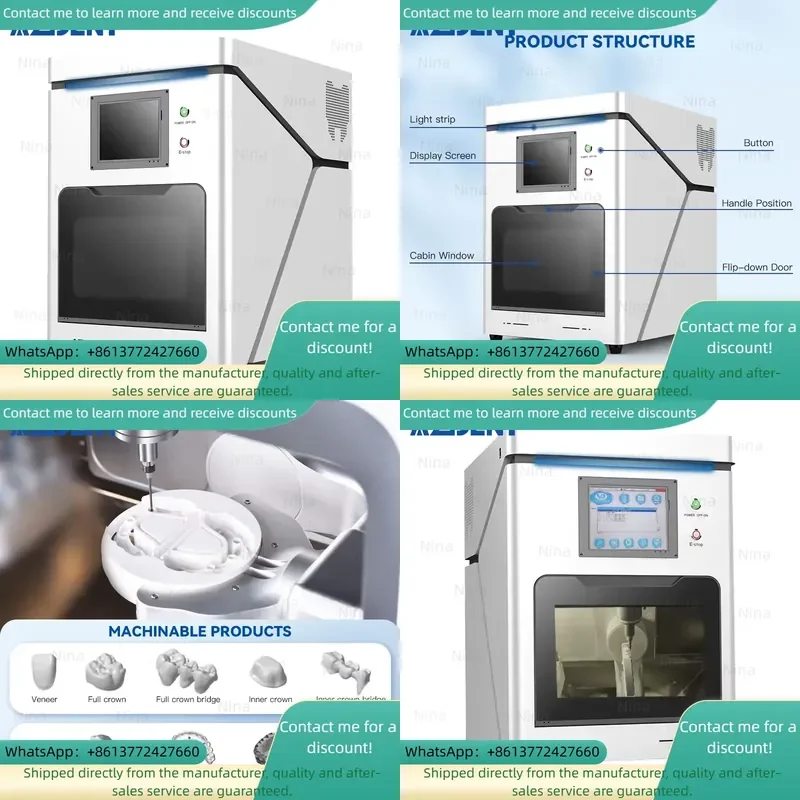 CE Approved AZDENT Equipment 5 Axis Cnc Dry Milling Block Machine Cad Cam High Accuracy
