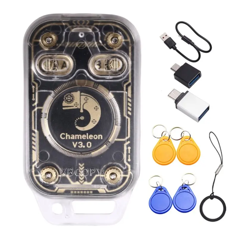 

B67C Chameleon V3.0 RFID Smart Chip Reader Emulator 125K 13.56M ID IC Card Tag Copyer Read Writer+2XUID/CUID Keychain
