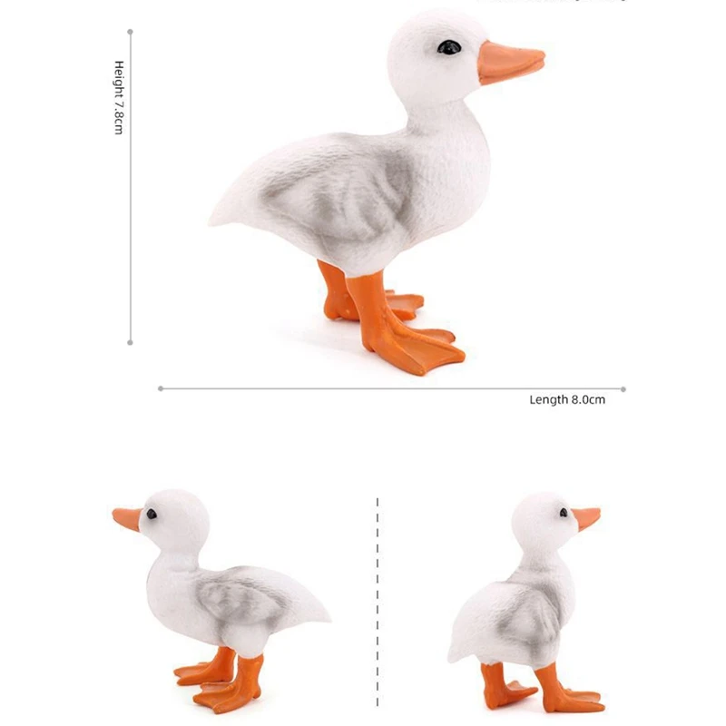 Patung hewan realistis bebek pertanian, mainan figur hewan bebek kecil untuk pesta anak-anak
