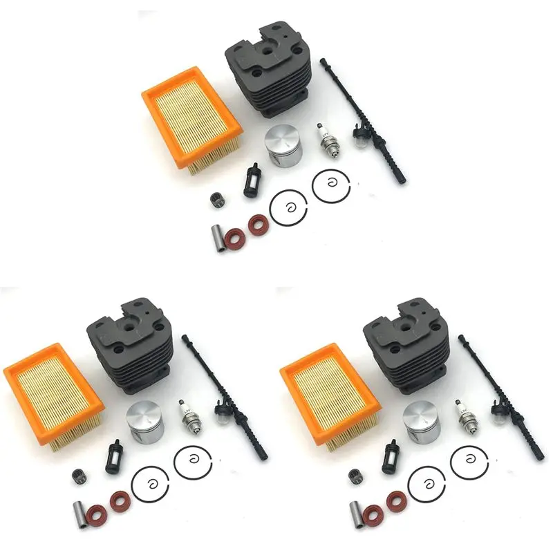 

New Shown-3X 42Mm Cylinder Piston Kit For Stihl FS450 FS 450 Air Fuel Filter Line Oil Seal Bulb Spark Plug Trimmer 4128 020