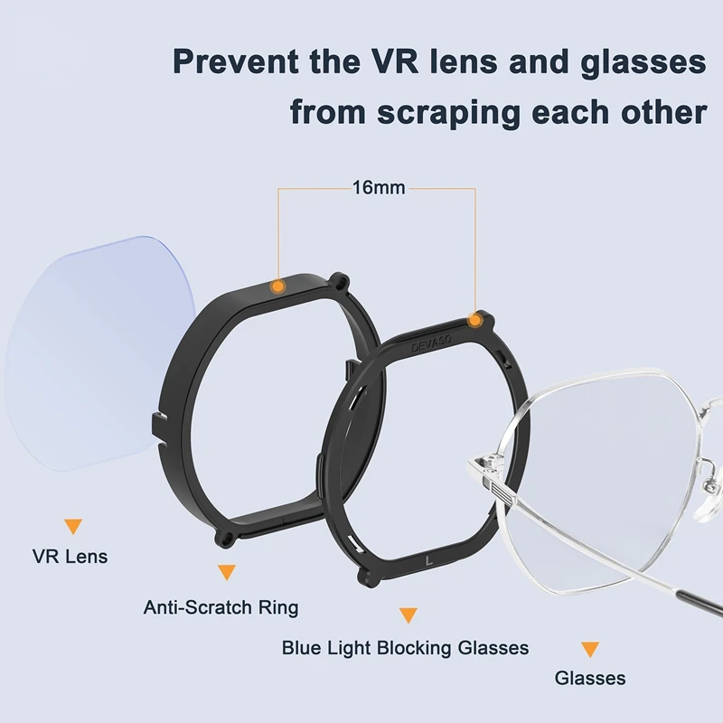 Myopia Lens Black Magnetic Glasses Quick Disassemble Protection VR Prescription Lenses For PSVR2 For PSVR2