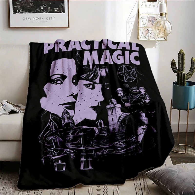  Midnight Margaritas 2 Sides Comfy Blanket, Practical Magic Flannel Blanket, Retro Halloween Movie Flannel