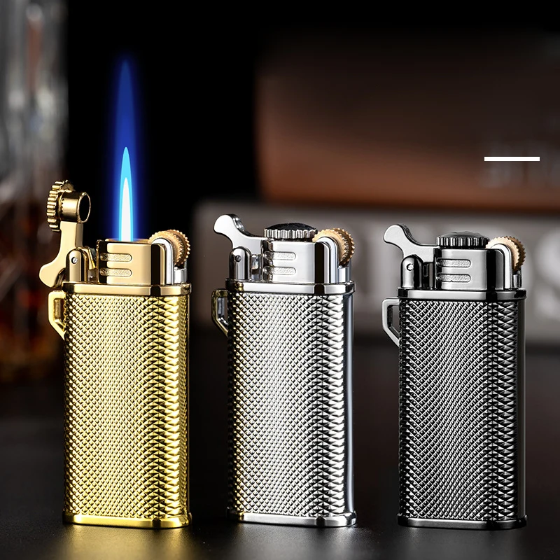 

Mini Metal Grinding Wheel Lighter Windproof Cigar Lighter Gadgets For Men Unusual Butane Gas Lighter Torch Jet Lighters