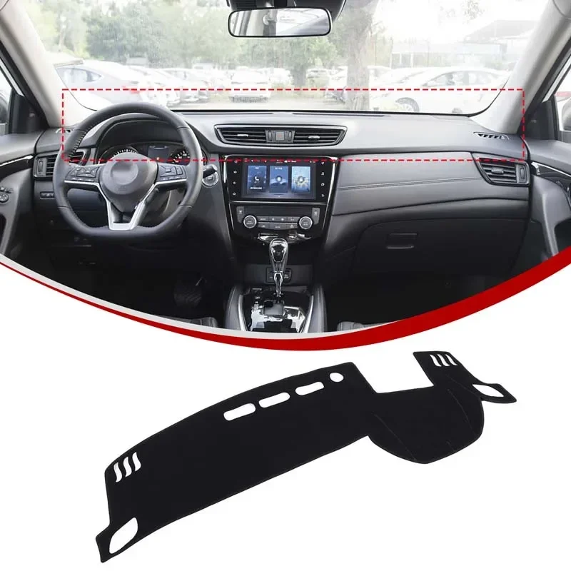 Polyester Black For Nissan X-Trail Rogue  2021-2025 Car Styling Car dashboard sunscreen pad  interior protection accessories LHD