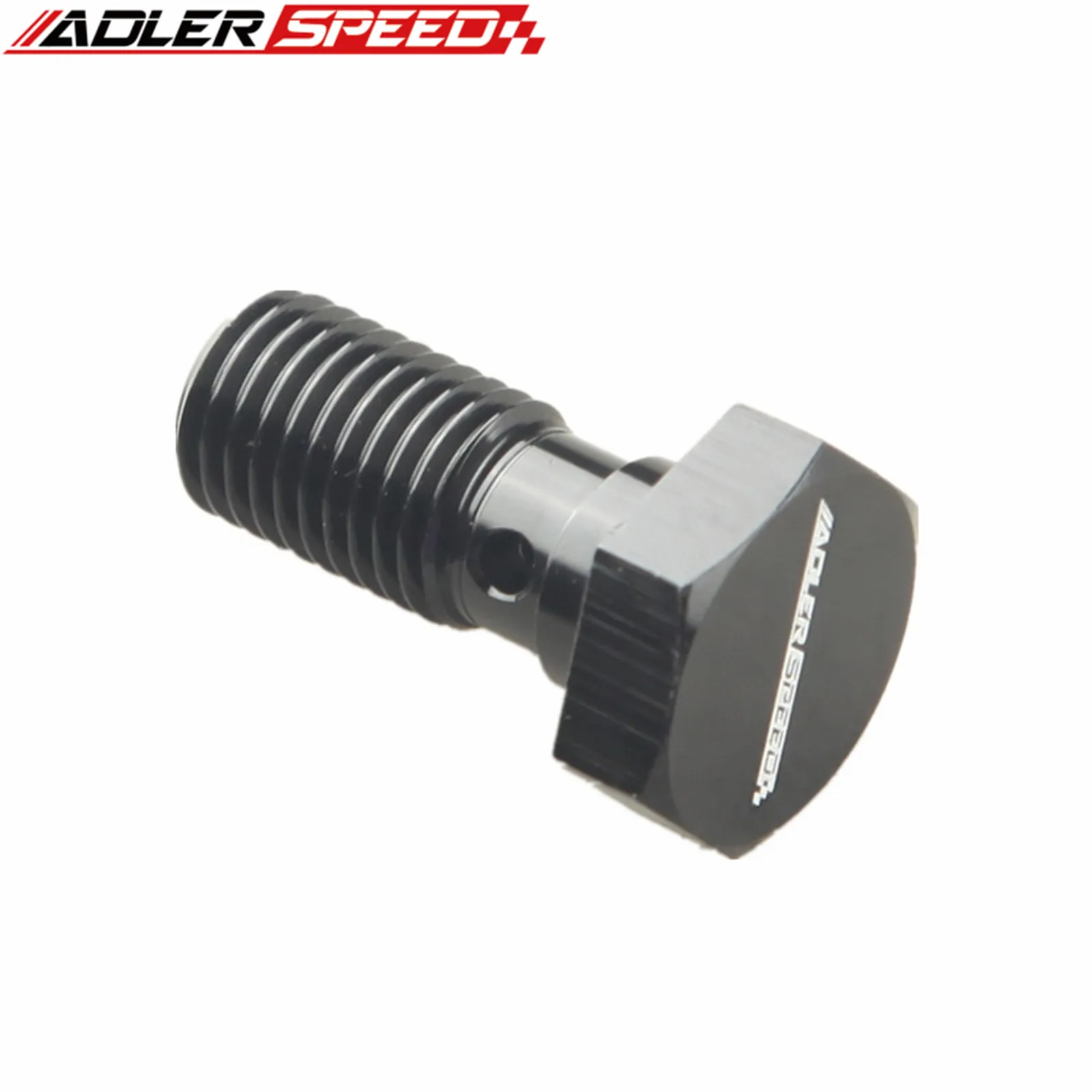 ADLER baut kecepatan Banjo, Adaptor rem baut Banjo bahan Aloi Aluminium M8 X 1.0 warna hitam/biru