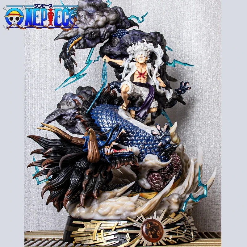 55cm One Piece Anime Figure Luffy Gear 5 Nika Vs Kaido Action Figurine Pvc Statue Model Collect Decoration Toys Christmas Gifts