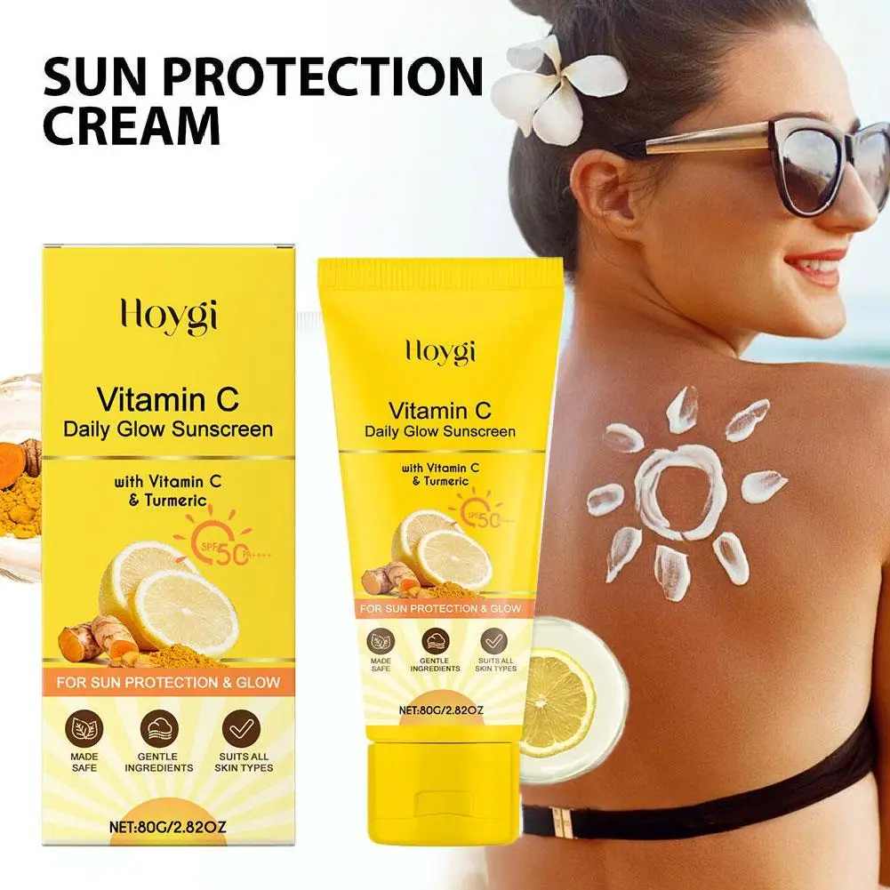 

Vitamin C Sunscreen Cream SPF 50+ UV Protective Anti Oxidant Sun Block Isolation Stick Lightweight Korea For All Skin Type