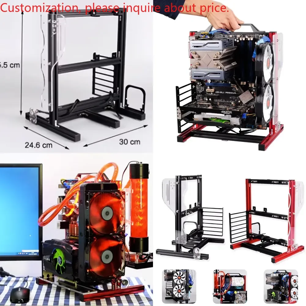 PC-JMK5 DIY Computer Chassis Bracket Portable Vertical Game Chassis Frame Open Water-Cooled Aluminum Case Rack For ITX M-ATX