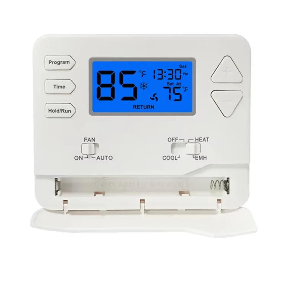 24V LCD Digital 2 Heat / 1 Cool Programmable Air Conditioner Smart Heat Pump Thermostat for Temperature Control