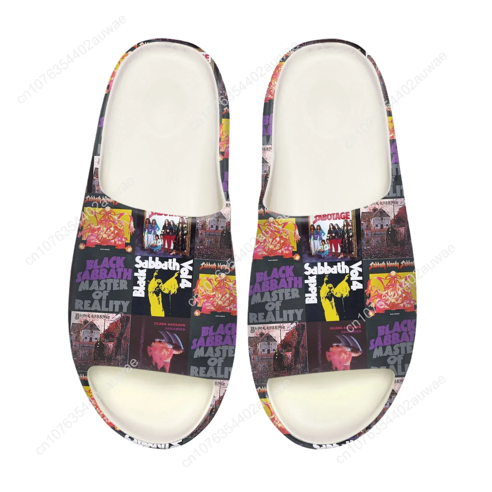 Black Heavy Metal Band Sabbath Soft Sole Sllipers Home Clogs Step on Water Shoes Mens Womens Teenager Customize on Shit Sandals