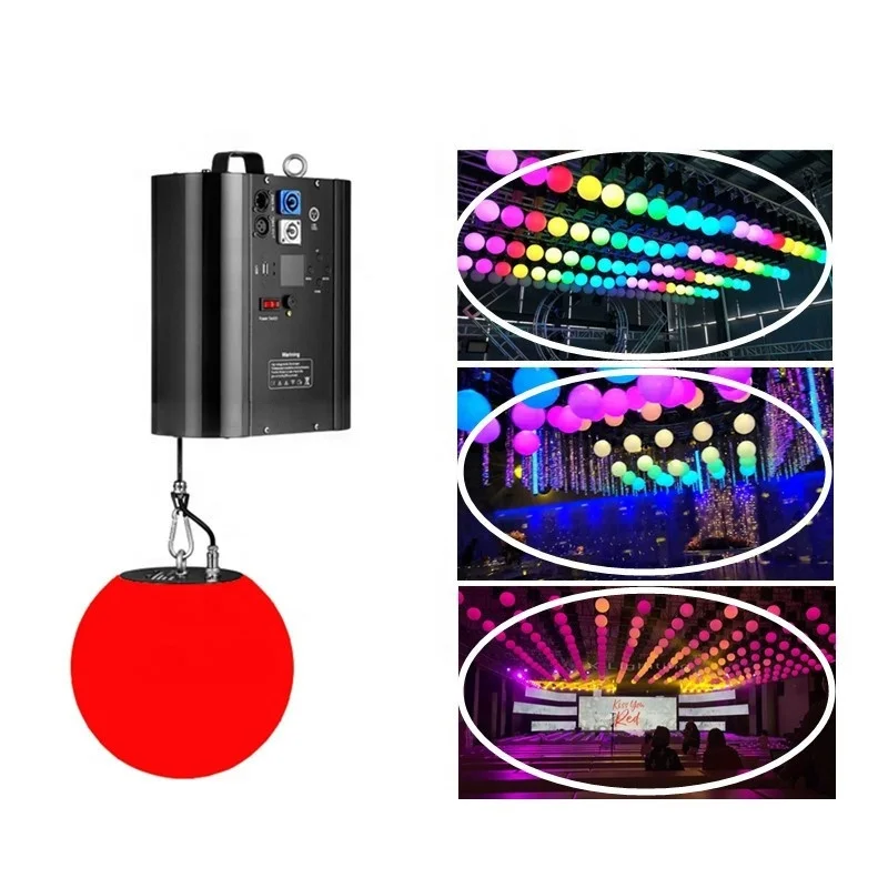 Professional disco light RGBW 4in1 fullcolor Celling lighting Kinetic led lifting ball light for wedding decorations