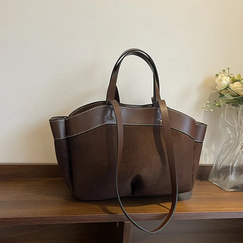 

2025 Autumn Aesthetic Tote Bag, Spacious Shoulder Purse for Women, Minimalist Crossbody, Chic Day to Night Bag, Textured Sling