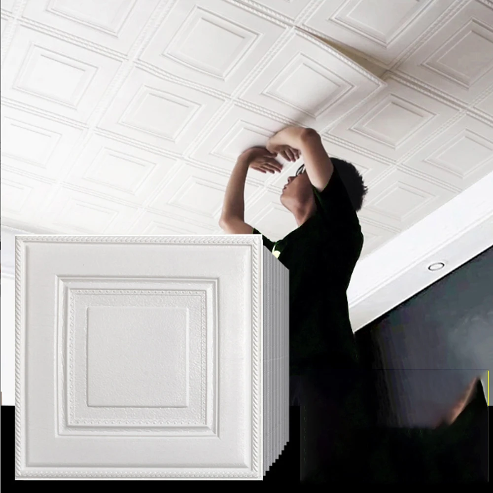 

35 см * 35 см наклейки на стену, декор комнаты, самоклеящиеся обои, кожура и наклейка на крышу, водонепроницаемые подвесные украшения, потолок, 3D дом ﻿