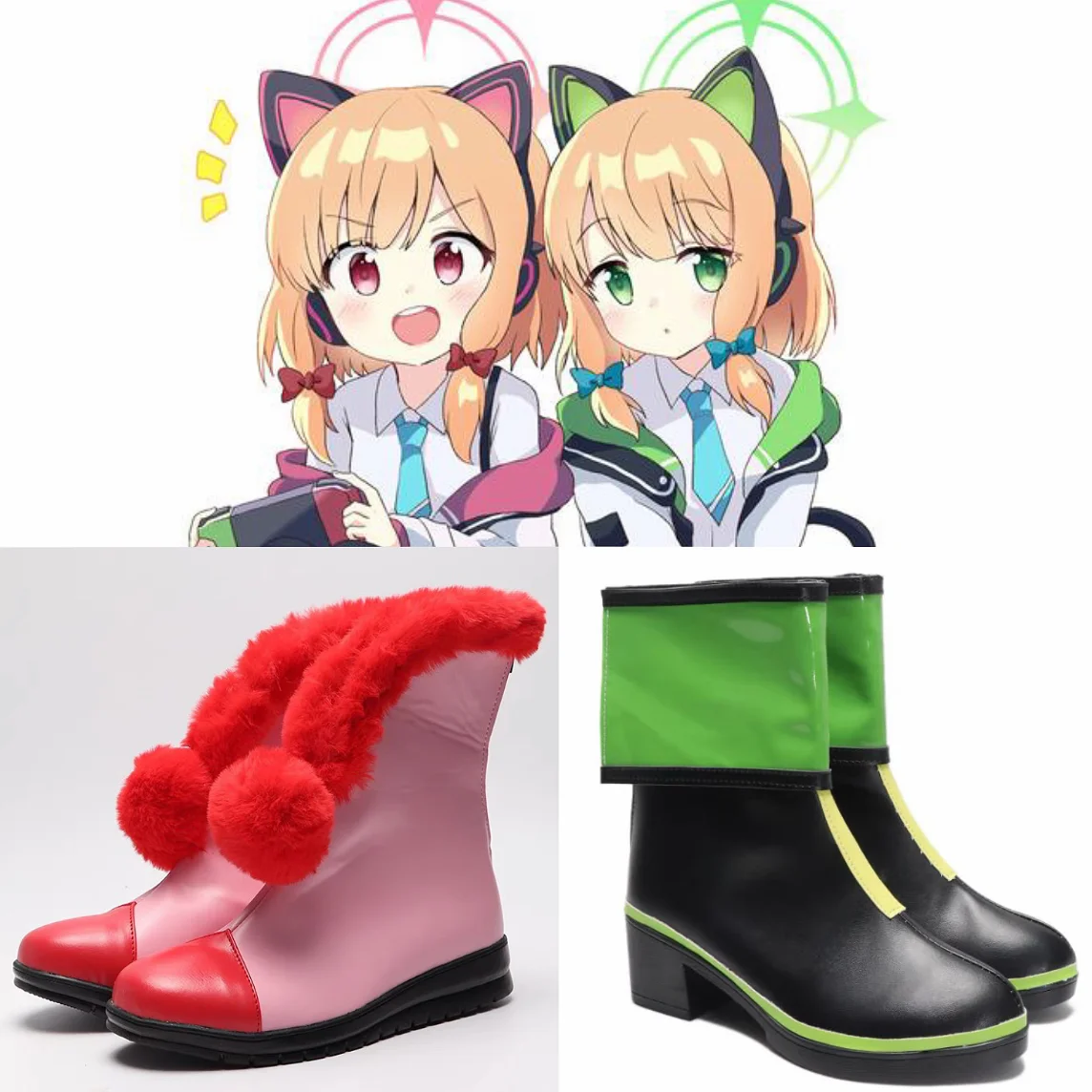 

Saiba Momoi Saiba Midori Anime Blue Archive Game Косплей Костюм Обувь Сапоги Хэллоуин Карнавальная обувь