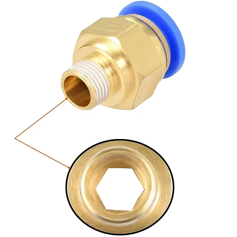 Conexão pneumática M5 Rosca Push-In Air Quick Joint Connector, Mangueira Tubo, 4mm, 6mm, 8mm, 10mm, 12mm, PC4-M5, PC6-02, PC8-04