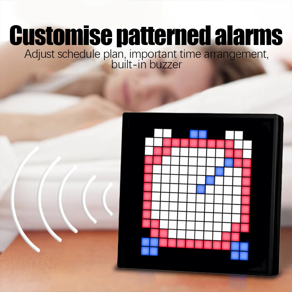 LED Pixel Screen Desk Lamp Bluetooth Pixel Screen Ambient Lamp DIY Holiday Gift Lights Desktop Decoration Lamp Christmas Gift