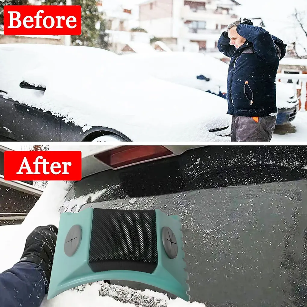 Brass Edged Ice Scraper for Car Windshield Ice & Frost Removal Tools – Conforms to Window Curvature Ergonomic Heavy Duty Compact