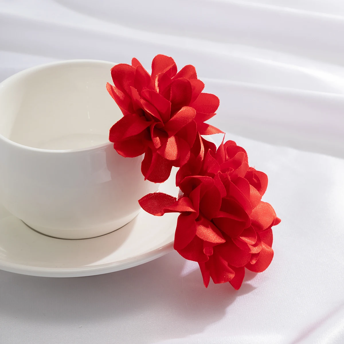 مبالغ فيها البتلة الحمراء زهرة إسقاط أقراط للنساء بوهو اليدوية شرابة طويلة روز الجنية استرخى أقراط مجوهرات الجمالية جديد