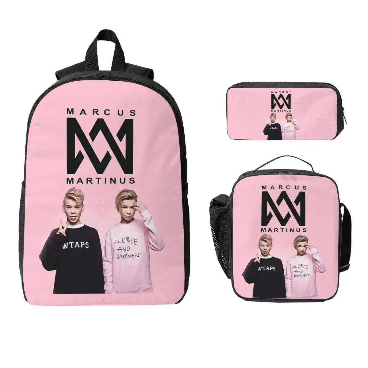 

Popular Funny Marcus And Martinus Backpack Student BookBag School Bag Computer Shoulder Bags 3ps Insulated Lunch Bag Pencil Case
