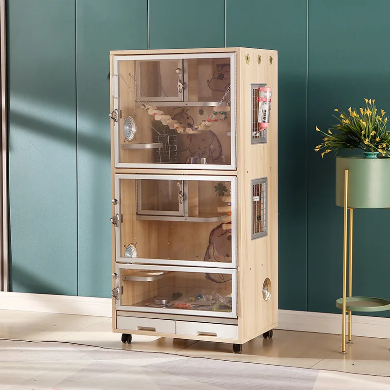 Picture 3: Dragon cat cabinet cage solid wood ecological board pet air conditioner cabinet villa blind date