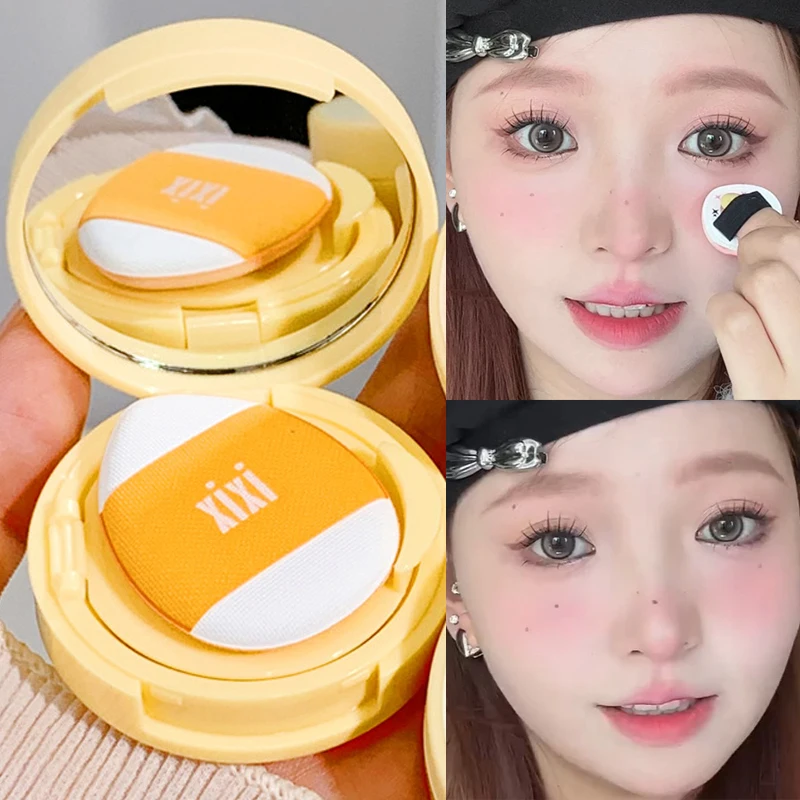 Air Cushion Blush with Puff Soft Face Brightening Contouring Shadow Blusher Powder Peach Pink Cheek Tint Korean Makeup Cosmetics