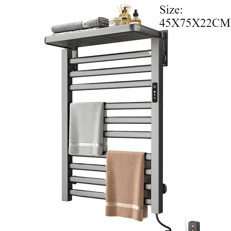 Metal Electric Heat Towel Rail Bathroom Thermal Towels Rack Household Warmer Washcloth Shelf Home Smart Wall Mounted Decoration